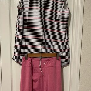 Striped Sleeveless Top and Pink Scott Set